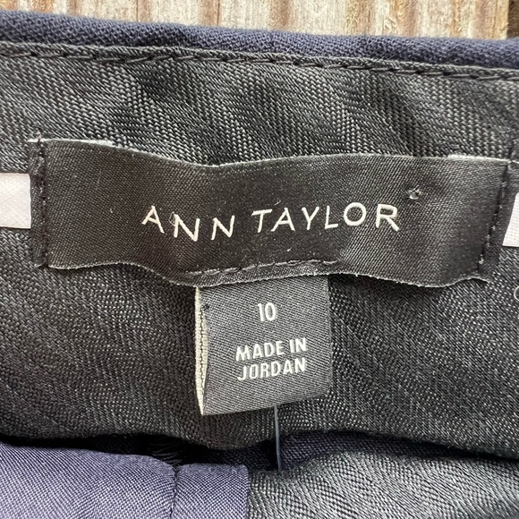 ANN TAYLOR Navy Career Dress Cropped Colorblock Turquoise Pants Women’s 10 NWT - Picture 4 of 8
